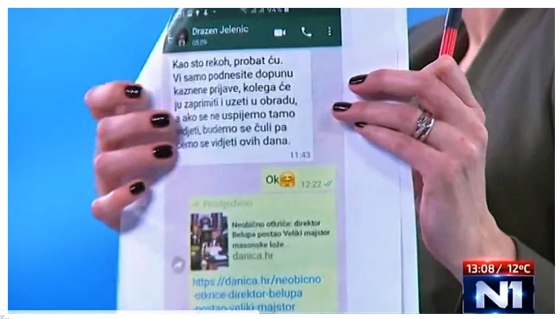 Nikica Gabrić poslao Draženu Jeleniću link s portala Danica