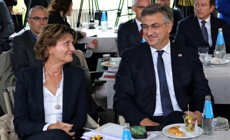 Predsjednica uprave Podravke Martina Dalić i predsjednik Vlade RH Andrej Plenković