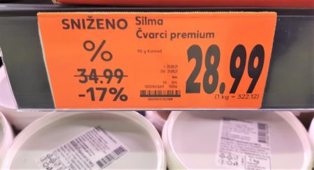 Čvarci u kauflandu, Silma premium čvarci 322 kune kilogram